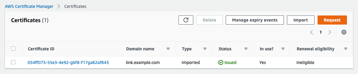 HTTPS Links - AWS Certificate Manager