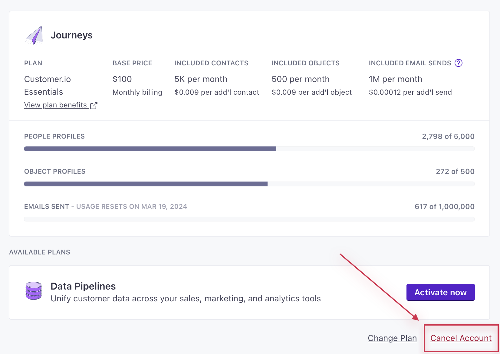 In the top right of your plan, select Actions then Cancel Plan.