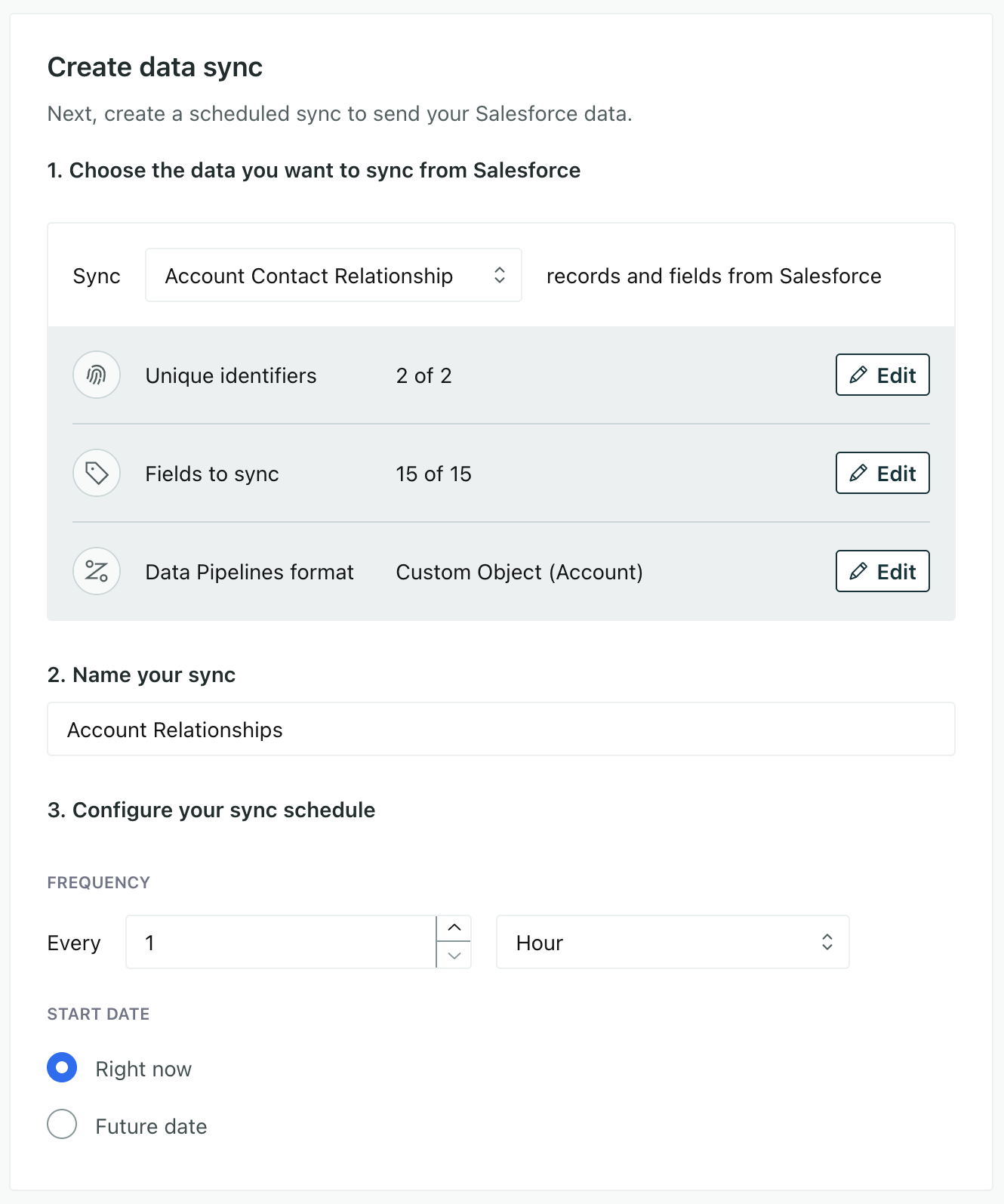 Set the sync type to account contact relationships