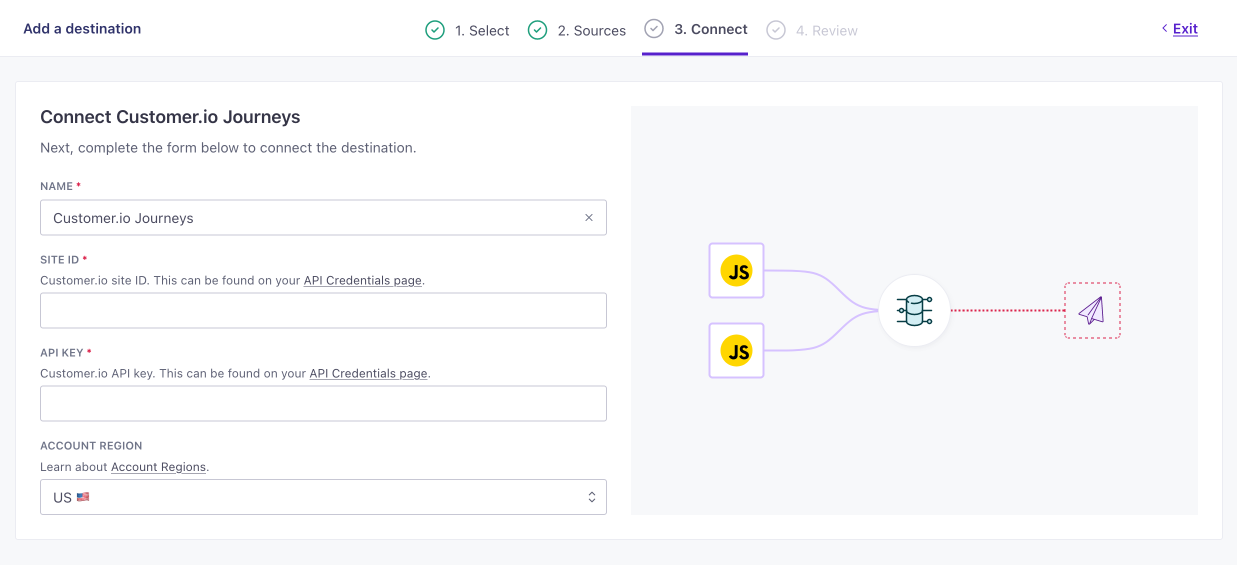 configure your destination's settings