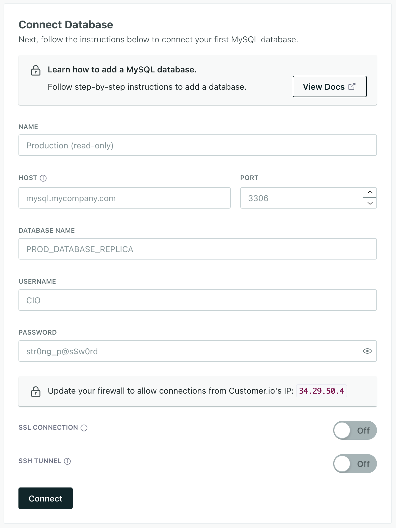 connect your database