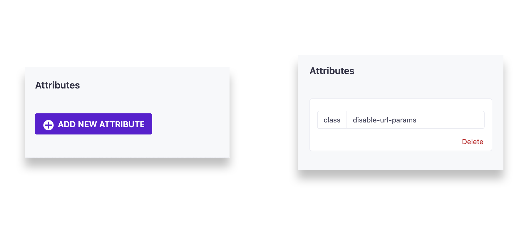 Disable URL parameters in drag-and-drop in other content blocks