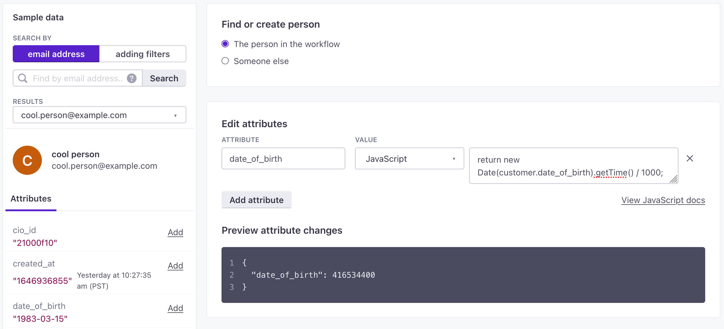 fix date-time values with JavaScript