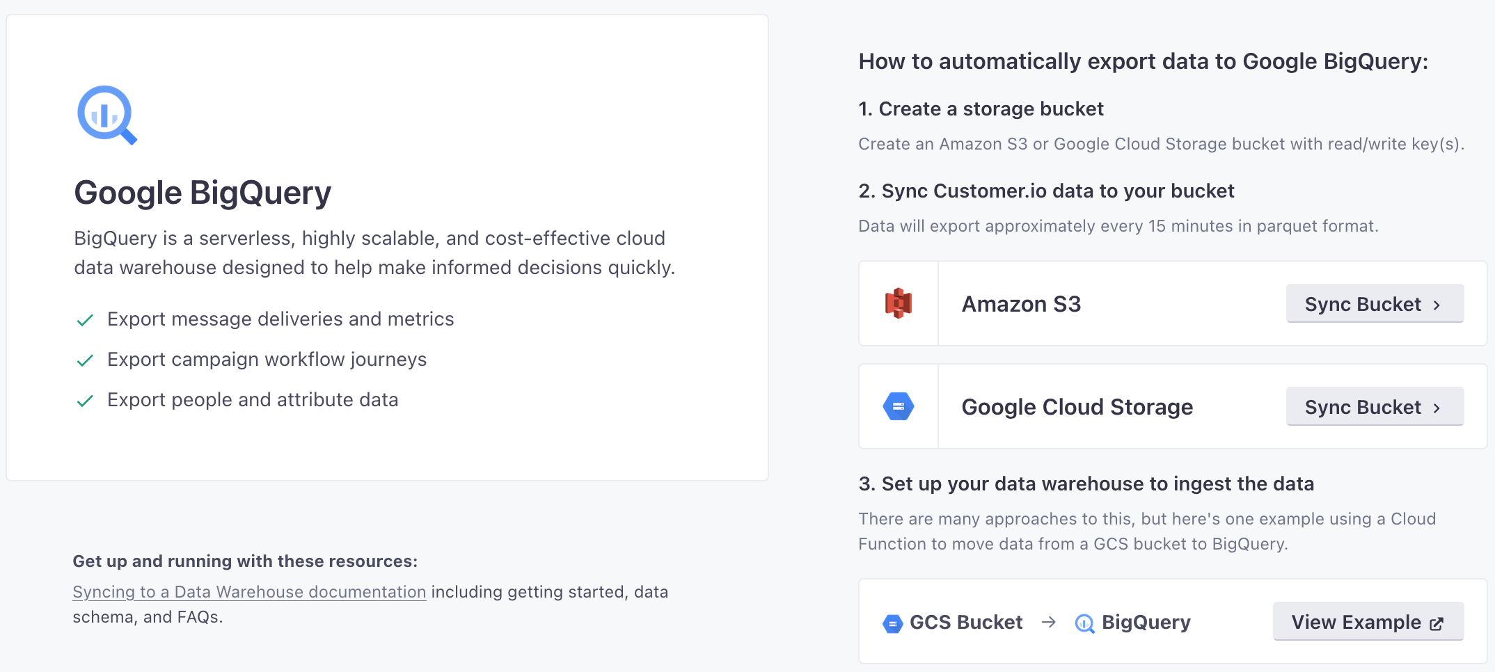 Google bigquery integration example