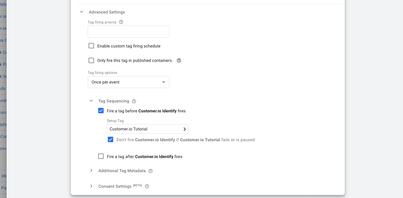 GTM tag sequencing