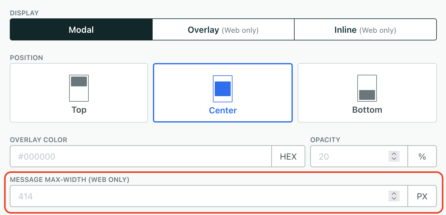 Set the max width of a message to fit your use case and medium