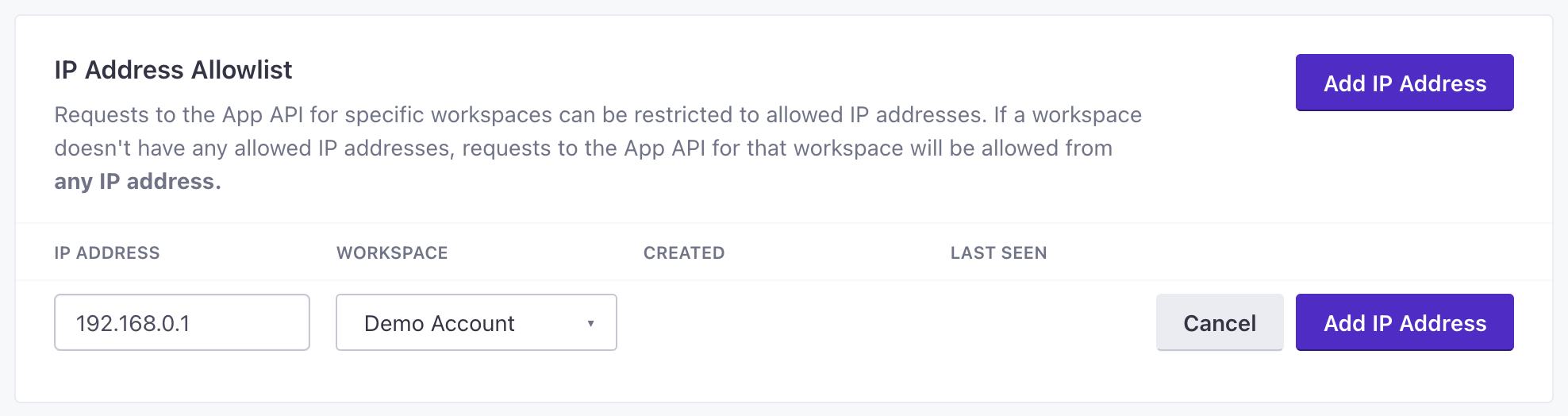 IP Address Allowlist