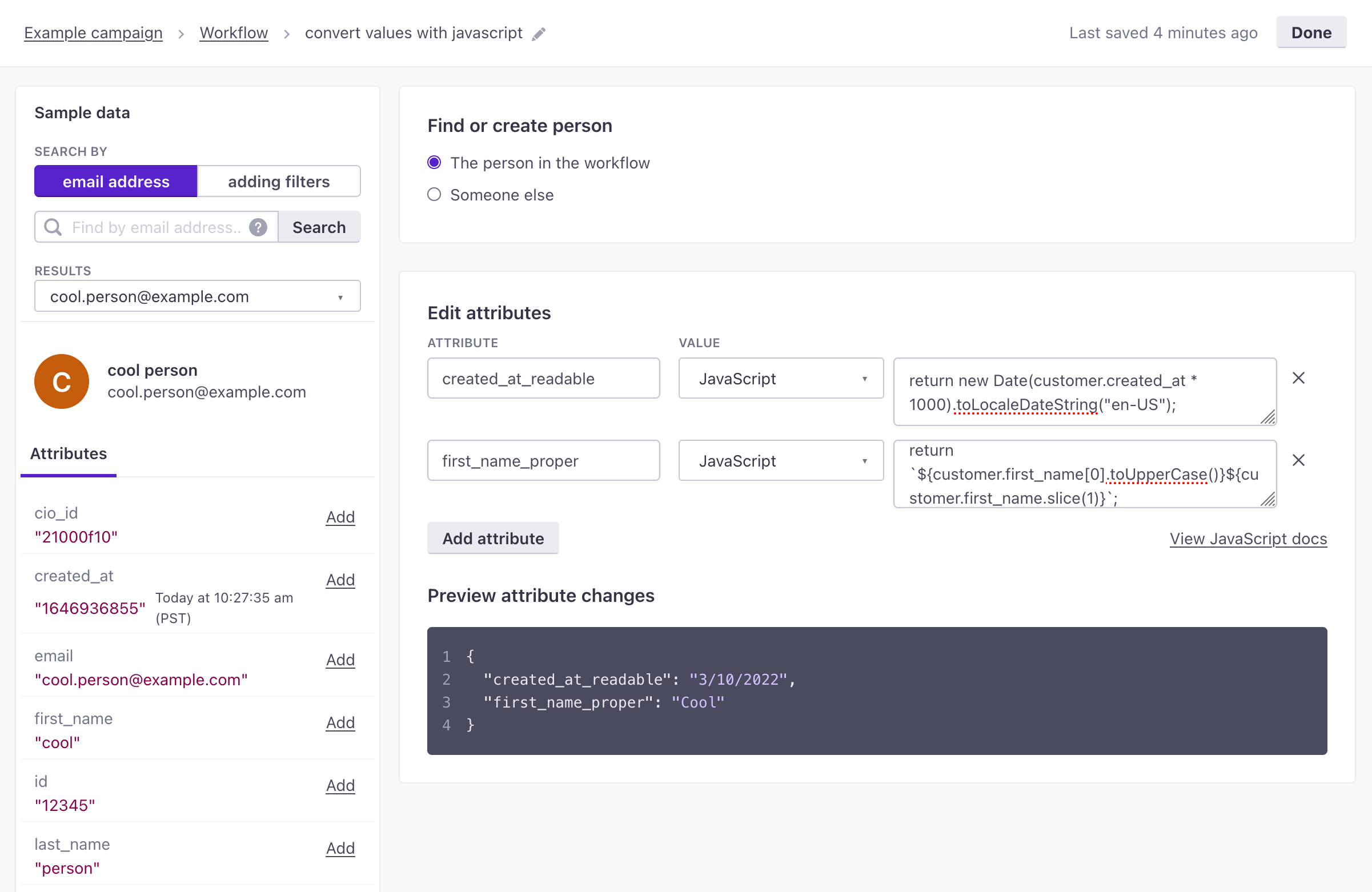 use javascript to manipulate attributes