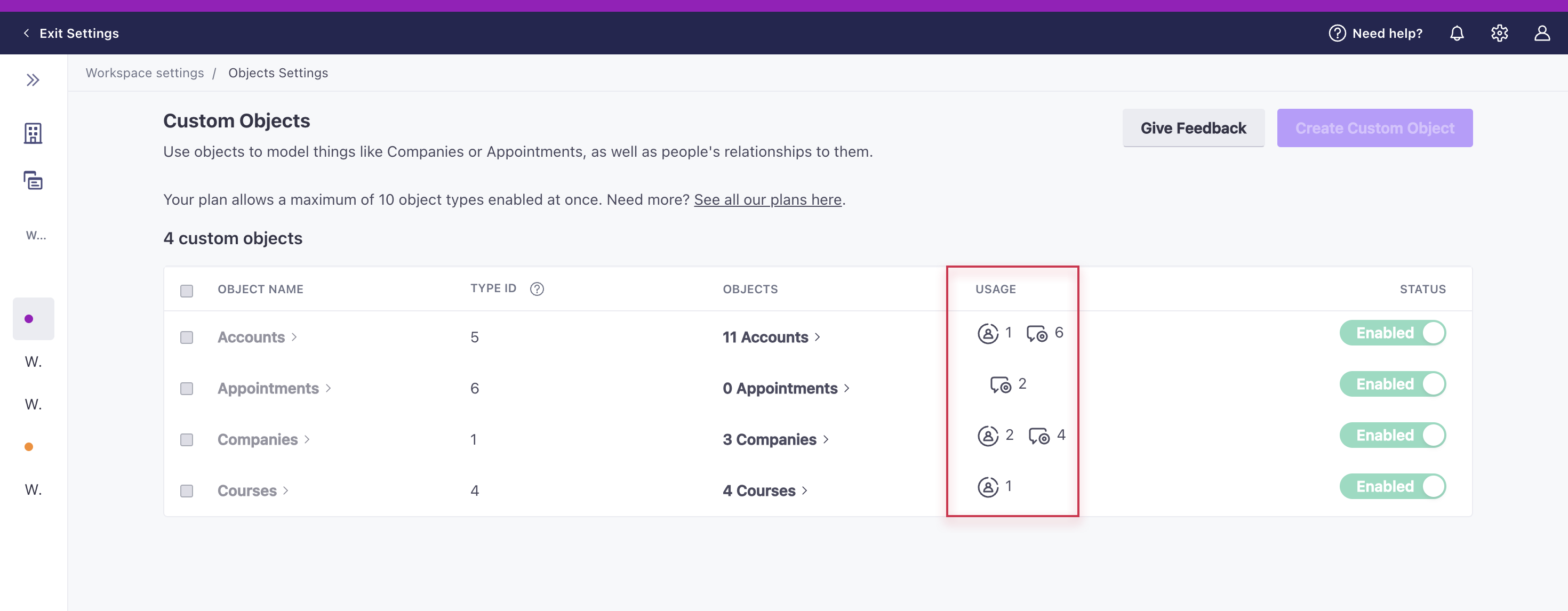 There is a field to the right of every object type that reveals how many times an object type is referenced in liquid for campaigns, broadcasts, and segments.