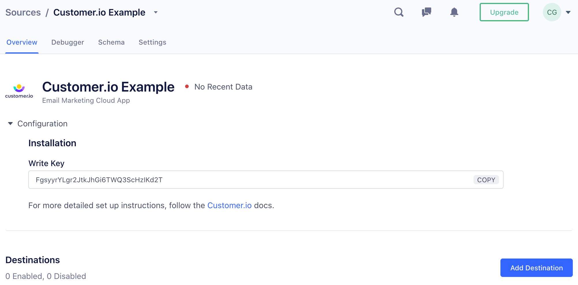 Segment Sources write key