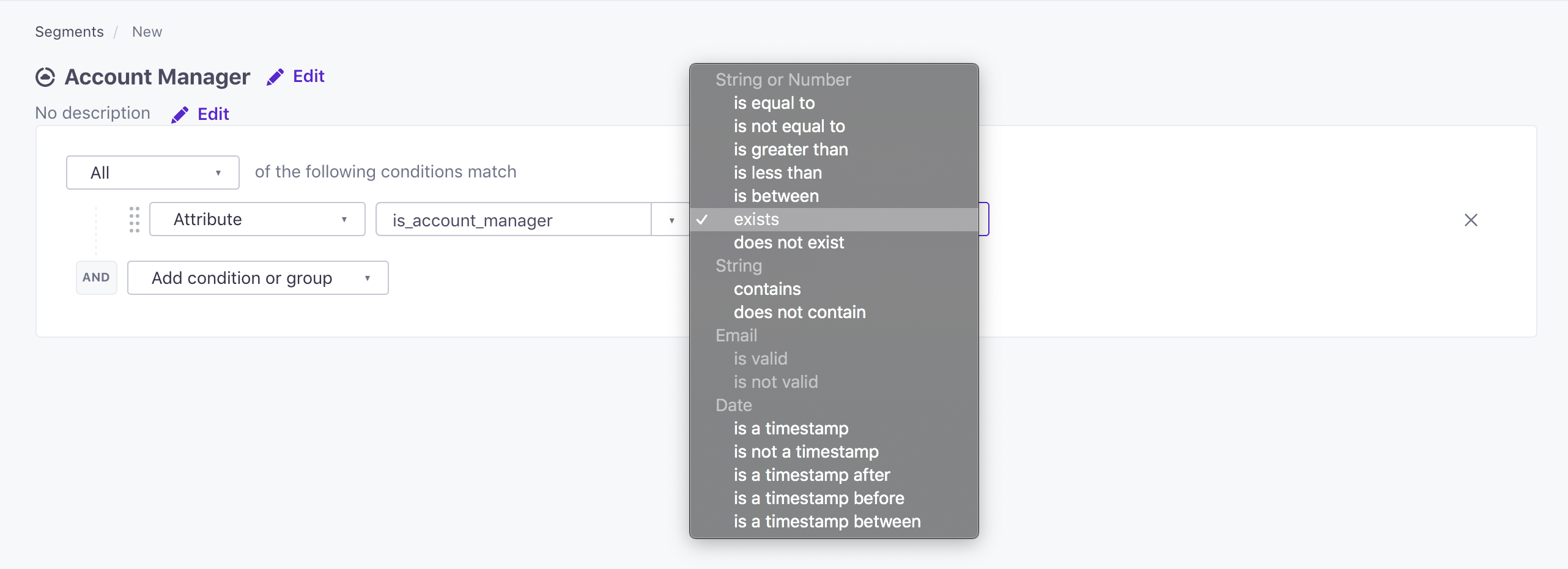 Segmentation options