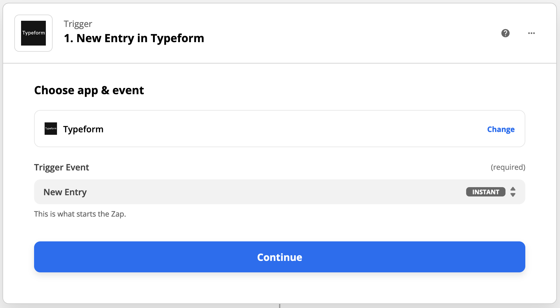 Pick your form provider and the New Entry event